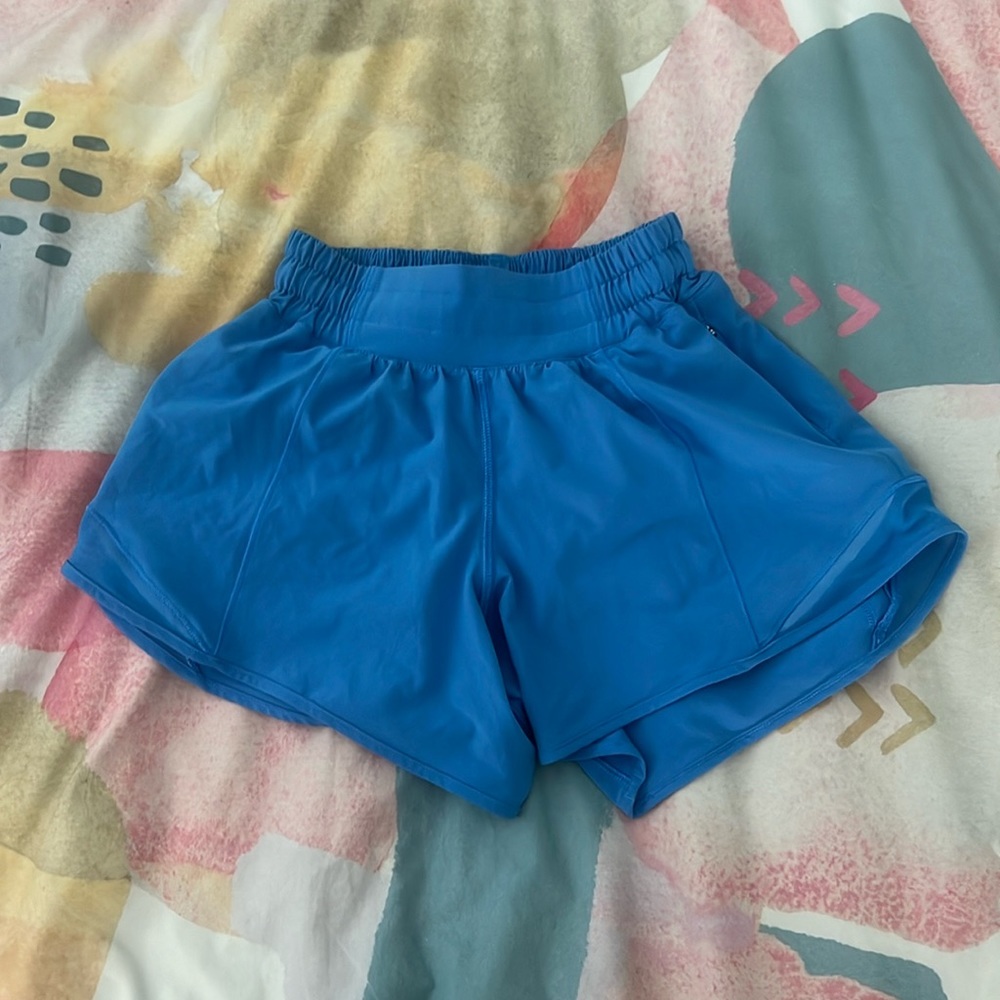 Blue lululemon hotty hot shorts